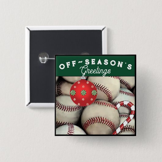 Baseball Holiday Gift kerststeniging studenten Vierkante Button 5,1 Cm (Voorkant /achterkant)
