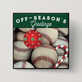 Baseball Holiday Gift kerststeniging studenten Vierkante Button 5,1 Cm (Voorkant)