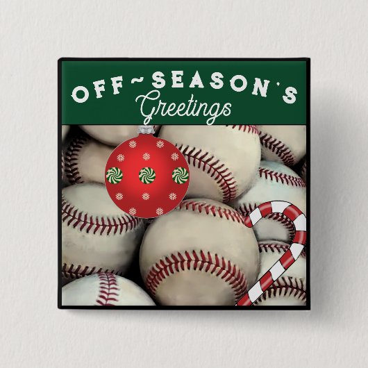 Baseball Holiday Gift kerststeniging studenten Vierkante Button 5,1 Cm (Voorkant)