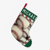 Baseball Holiday Gift Kleine Kerstsok (Voorkant (Hangend))