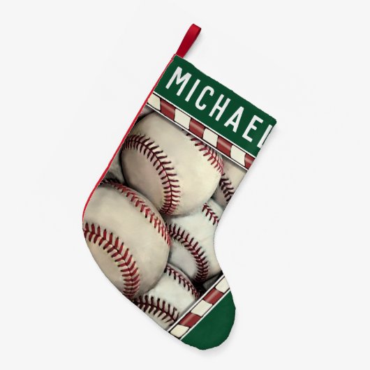 Baseball Holiday Gift Kleine Kerstsok (Voorkant (Hangend))