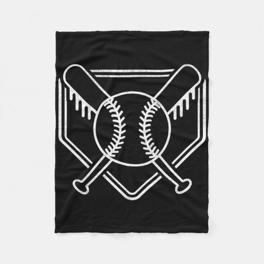 Baseball Home Bord Boys Baseball Bat Base Fleece Deken (Voorkant)