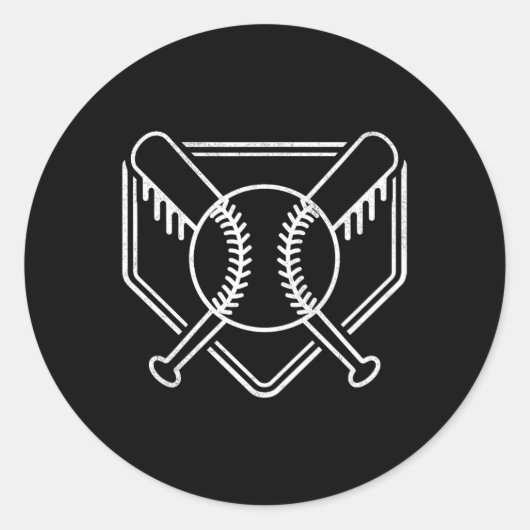 Baseball Home Bord Boys Baseball Bat Base Ronde Sticker (Voorkant)