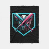 Baseball Home Bord Drip Boys Baseball Bat Fleece Deken (Voorkant)