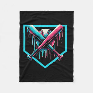Baseball Home Bord Drip Boys Baseball Bat Fleece Deken