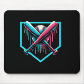 Baseball Home Bord Drip Boys Baseball Bat Muismat (Voorkant)