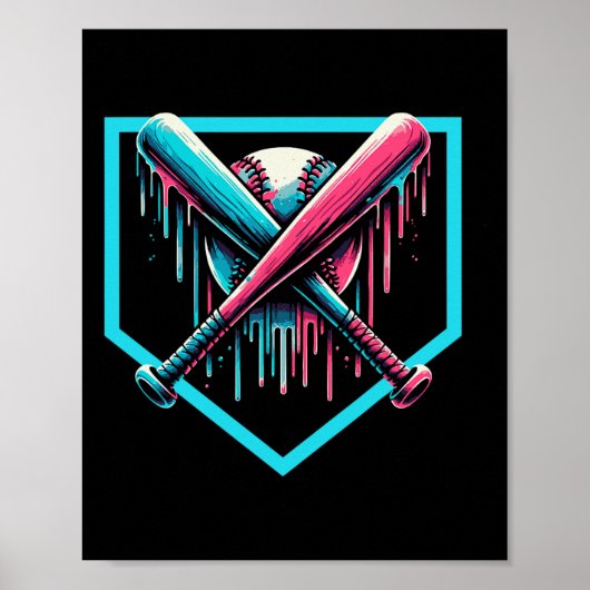 Baseball Home Bord Drip Boys Baseball Bat Poster (Voorkant)