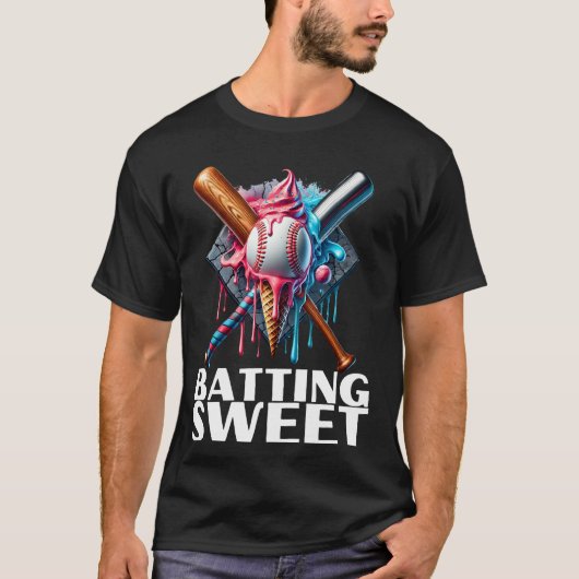 Baseball Home Bord Drip Ice Cream Drip Baseball B T-shirt (Voorkant)
