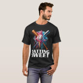 Baseball Home Bord Drip Ice Cream Drip Baseball B T-shirt (Voorkant volledig)