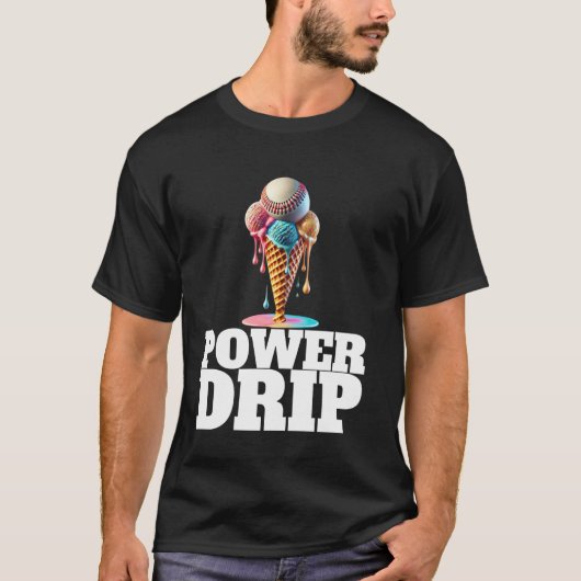 Baseball Home Bord Drip Ice Cream Drip Baseball B T-shirt (Voorkant)