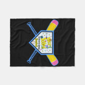 Baseball Home Bord Potlood Bat Terug naar School B Fleece Deken (Voorkant (Horizontaal))
