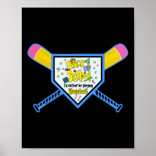 Baseball Home Bord Potlood Bat Terug naar School B Poster
