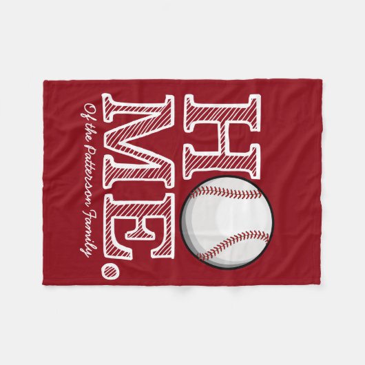Baseball Home Fleece Deken (Voorkant (Horizontaal))