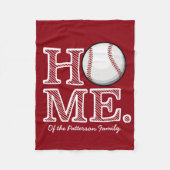 Baseball Home Fleece Deken (Voorkant)