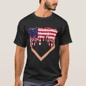 Baseball Home Plate Drip Boys Ice Cream Us Flag 4t T-shirt (Voorkant)