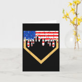 Baseball Home Plate Drip Jongens Ijs Usa Vlag 4t Kaart (Gele Bloem)