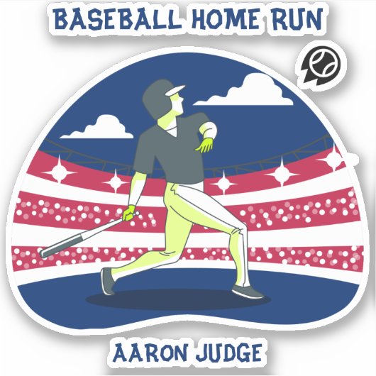 Baseball Home run Aaron rechter Sticker (Voorkant)