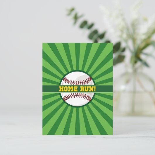 Baseball Home Run Briefkaart (Staand voorkant)