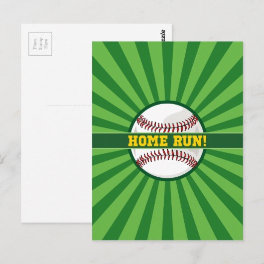 Baseball Home Run Briefkaart (Voorkant / Achterkant)