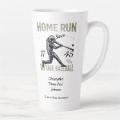 Baseball Home Run gepersonaliseerd Latte Mok (Rechts)