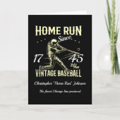 Baseball Home Run Retro Verjaardag Kaart (Voorkant)