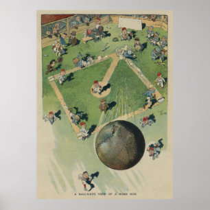  Baseball Home run - Vogels Ooglicht Uitzicht Poster