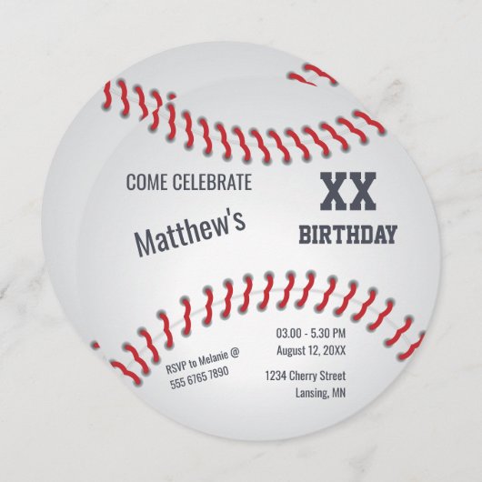 Baseball Home Sluggers Birthday Party Kaart (Voorkant / Achterkant)