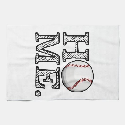 Baseball Home Theedoek (Horizontaal)