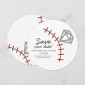 Baseball Homerun Diamond Gem Save The Date (Voorkant / Achterkant)
