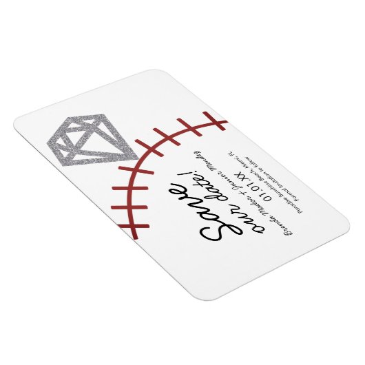 Baseball Homerun Diamond Gem sparen de datum Magneet (Rechterzijde)