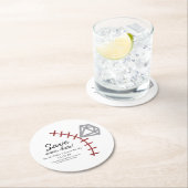 Baseball Homerun Diamond Gem sparen de datum Ronde Kartonnen Onderzetter (Insitu)
