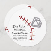 Baseball Homerun Diamond Gem Vrijgezellenfeest Inv Save The Date (Voorkant / Achterkant)