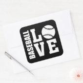 Baseball - honkballiefde vierkante sticker (Envelop)