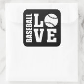 Baseball - honkballiefde vierkante sticker (Tas)