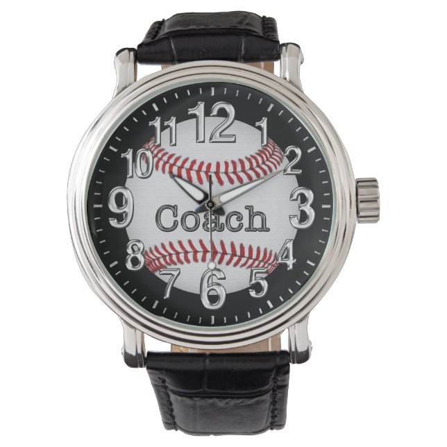 Baseball Horloges voor Coaches: Coach Gifts Onder  (Voorkant)
