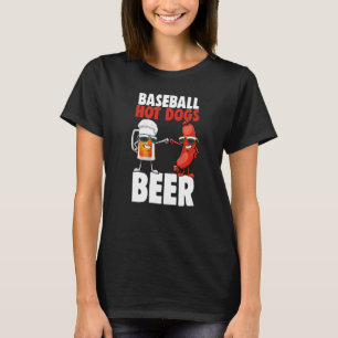Baseball Hot Dog Beer Women Foodie Sause Love T-shirt
