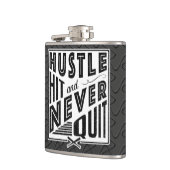 Baseball Hustle, Hit & Nooit Huit Hip Flask stoppe Heupfles (Links)