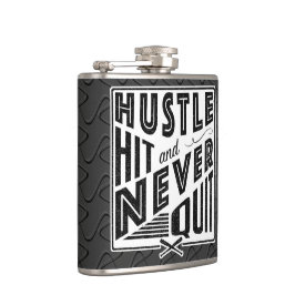 Baseball Hustle, Hit & Nooit Huit Hip Flask stoppe Heupfles