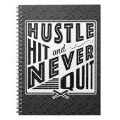 Baseball Hustle Hit & Nooit stoppen met notebook Notitieboek (Voorkant)