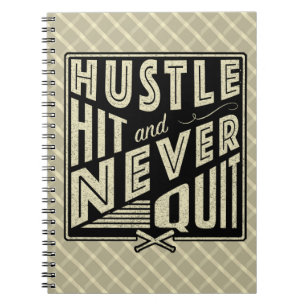 Baseball Hustle Hit & Nooit stoppen met notebook Notitieboek