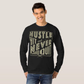 Baseball Hustle Hit & Nooit stoppen T-shirt (Voorkant volledig)