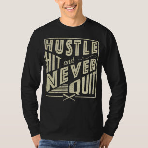 Baseball Hustle Hit & Nooit stoppen T-shirt