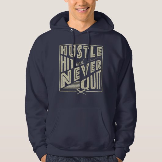 Baseball Hustle Hit & Stop nooit met Hoody (Voorkant)