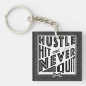 Baseball Hustle Hit stopt nooit met Key Ring Sleutelhanger (Voorkant)