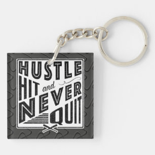 Baseball Hustle Hit stopt nooit met Key Ring Sleutelhanger