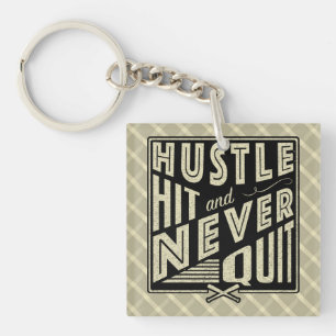 Baseball Hustle Hit stopt nooit met toetsenbord Sleutelhanger