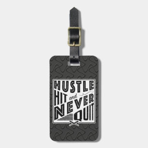 Baseball Hustlie Hit & Nooit stoppen met Label van Bagagelabel