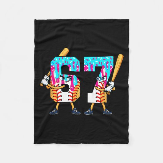Baseball Ice Cream 67 Six Seven Cool Player 6 7 Dr Fleece Deken (Voorkant)