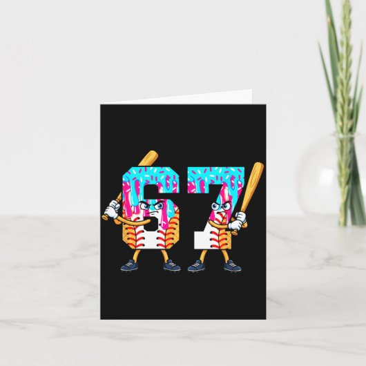 Baseball Ice Cream 67 Six Seven Cool Player 6 7 Dr Kaart (Voorkant)