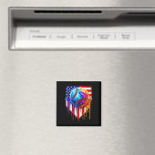 Baseball Ice Cream Amerikaanse Vlag Drip Magneet (Insitu (Vaatwasser))